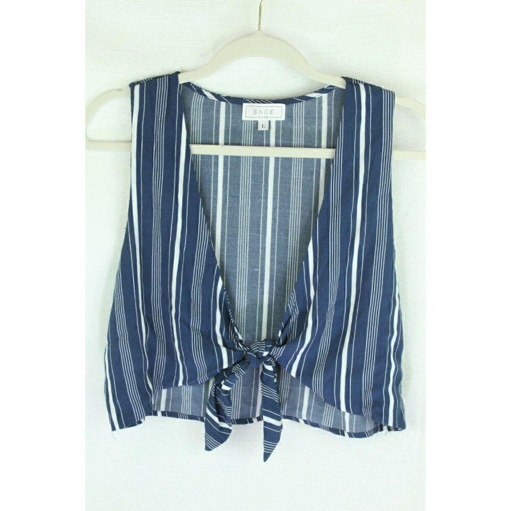 Sage The Label Halter Top Striped Clean Girl Aesthetic Resort Wear Vacation Boho